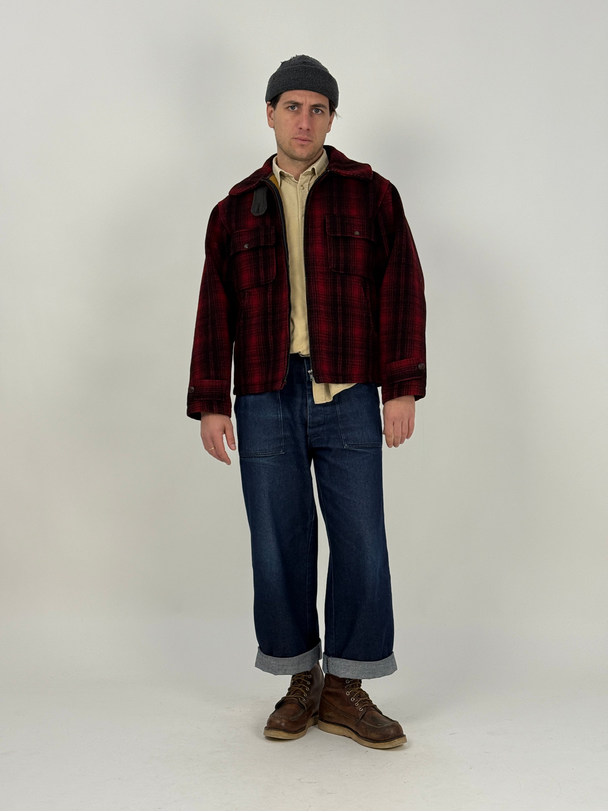 giacca-woolrich-anni-50-in-lana-a-quadri-rosso-e-nero