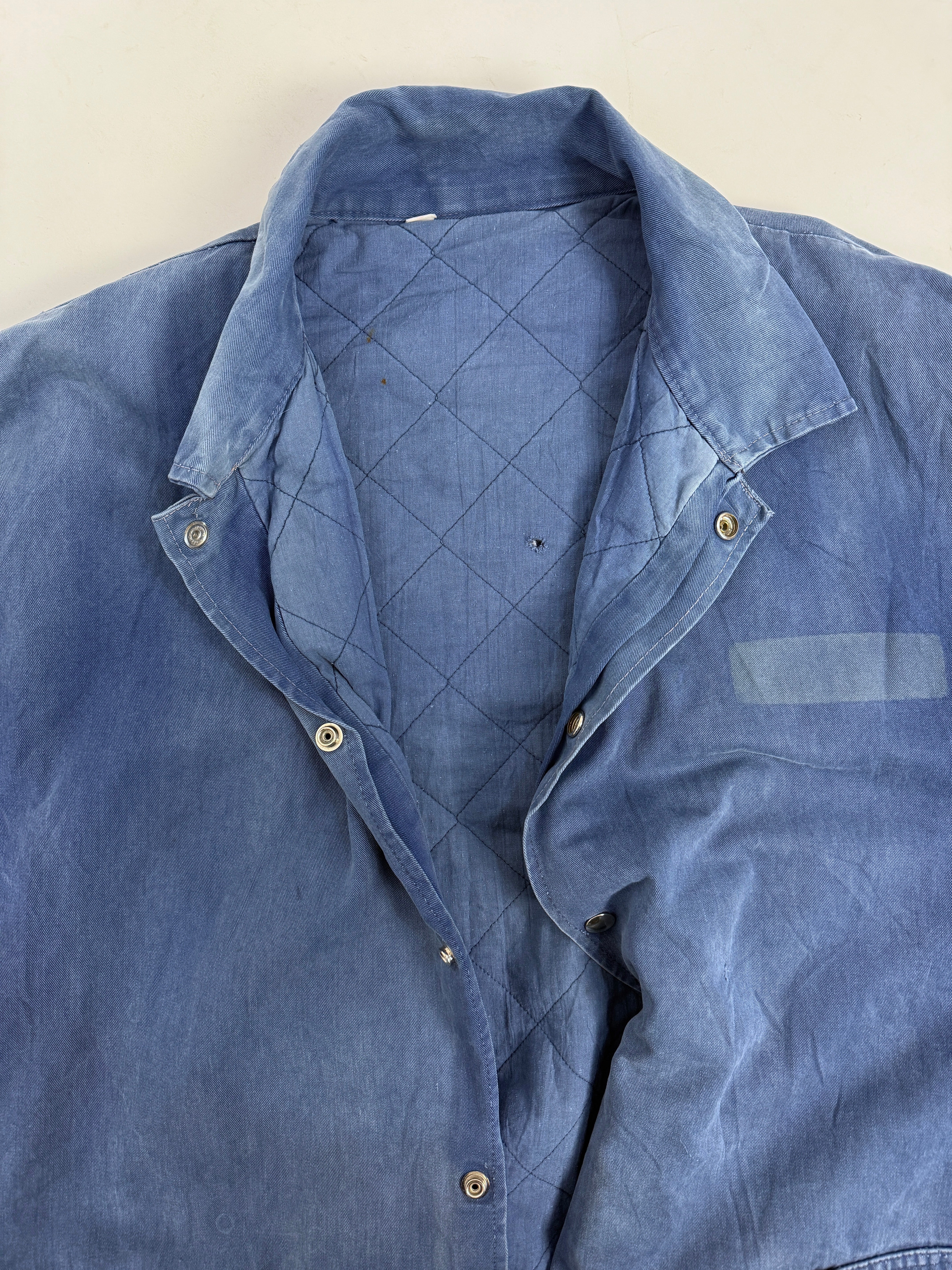 Giacca da lavoro trapuntata in cotone blu vintage