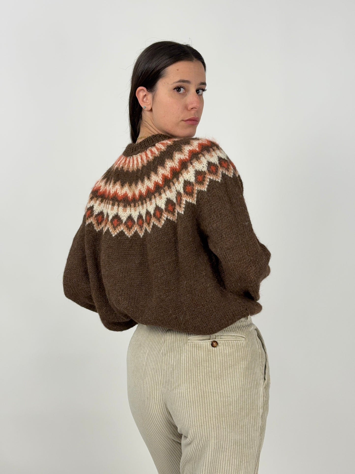 Maglione vintage con motivo jacquard