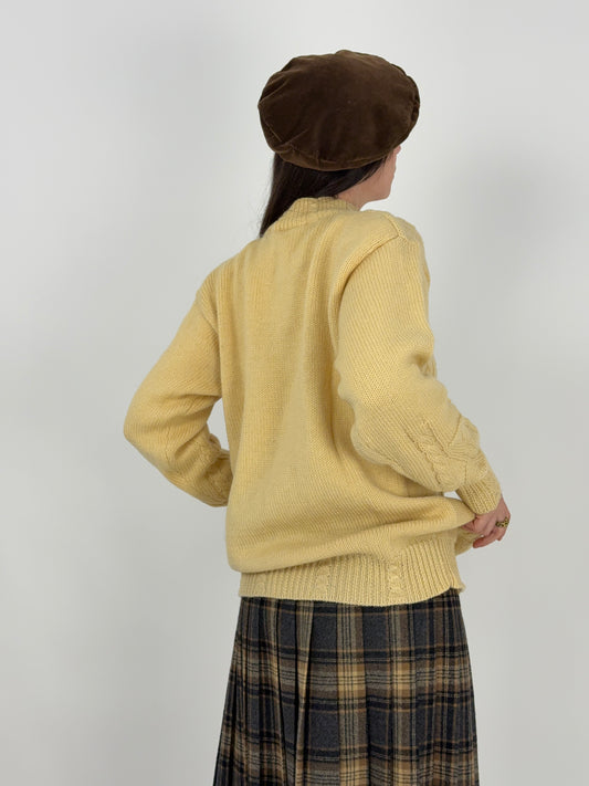 Maglione anni ’70/’80 in Lana con ricami floreali