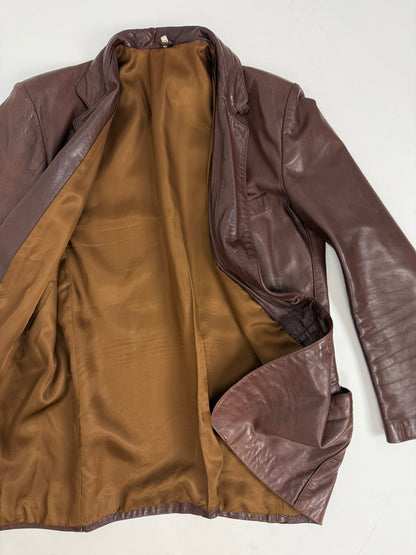 Giacca in pelle artigianale anni '70