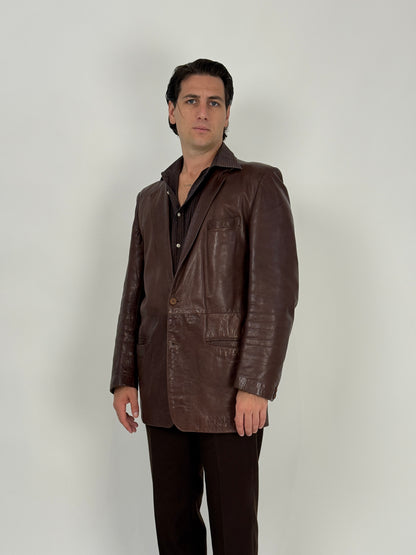 Giacca in pelle artigianale anni '70