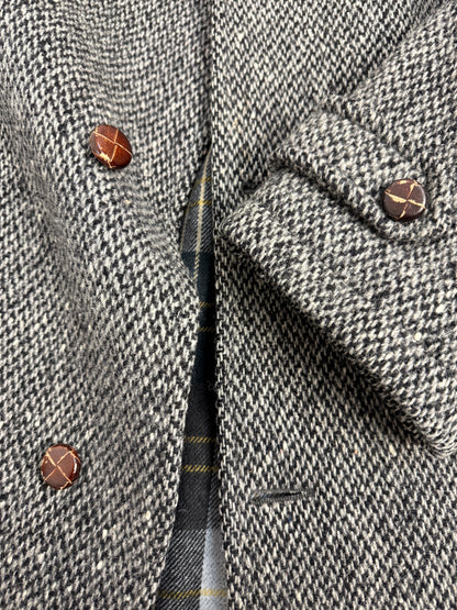 Cappotto in lana con fodera tartan anni '90