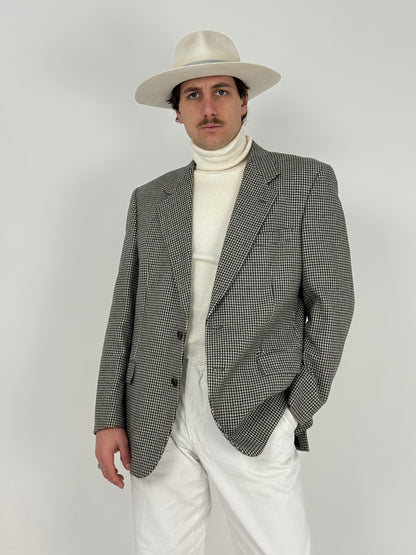 Giacca vintage Pied de Poule in Lana & Cashmere