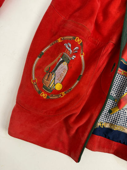 Giacca in camoscio con ricami