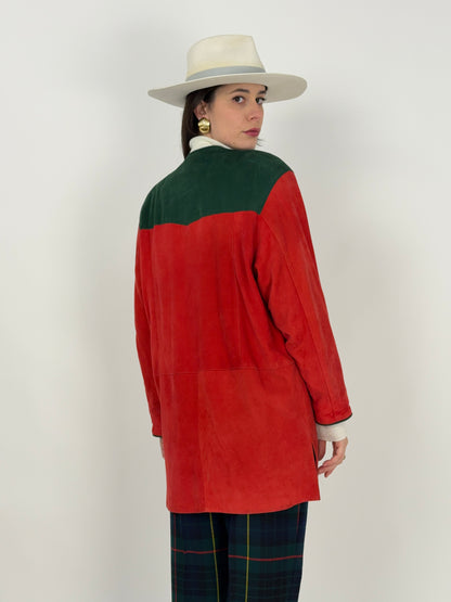 Giacca in camoscio con ricami