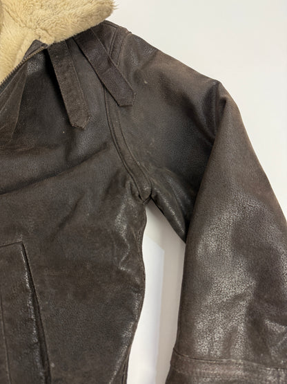 Giacca in Pelle anni ’80 con interno shearling