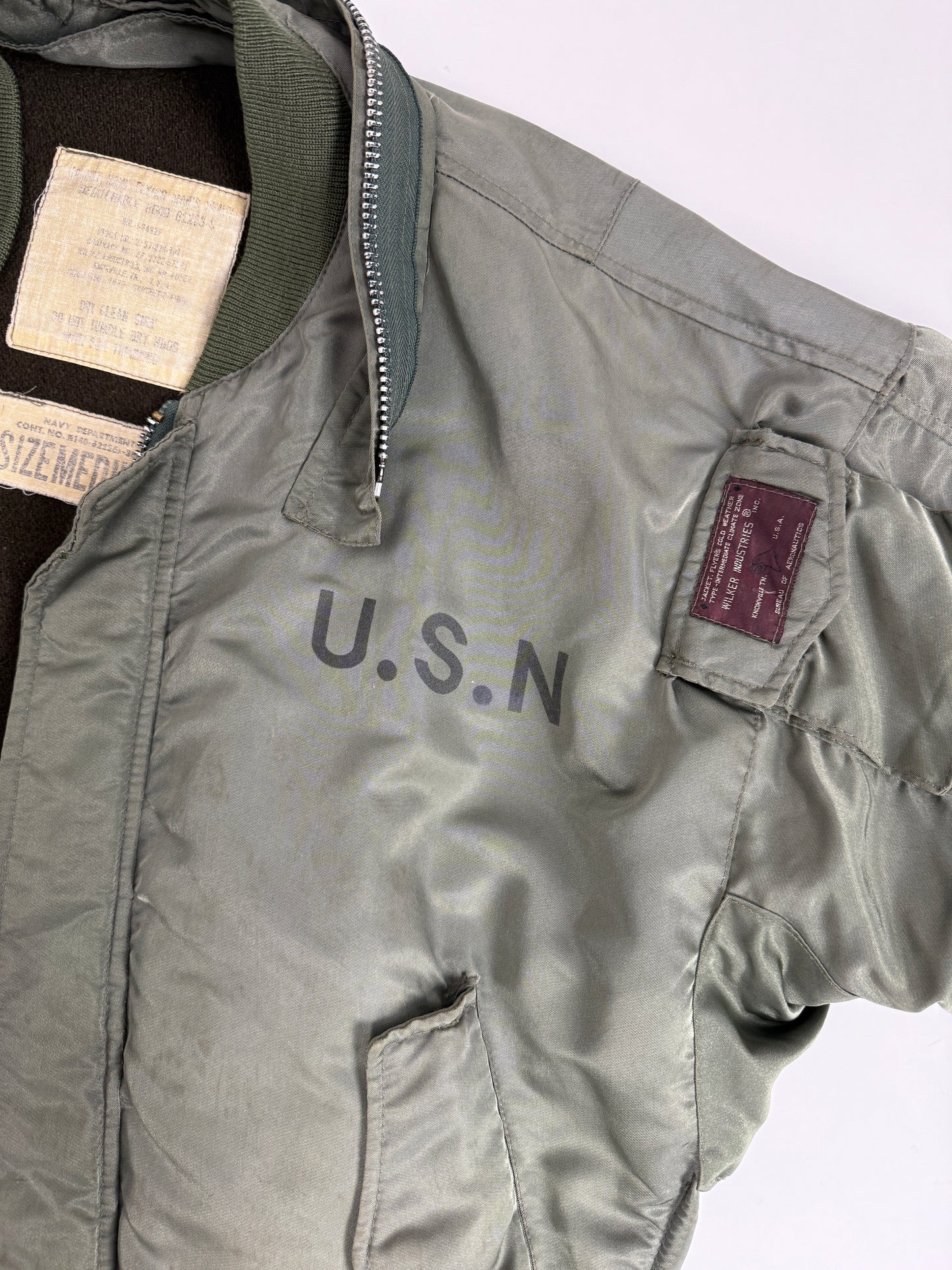 Set militare vintage U.S.A. Wilker Industries – Bomber U.S.N. e gilet