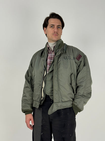 Set militare vintage U.S.A. Wilker Industries – Bomber U.S.N. e gilet