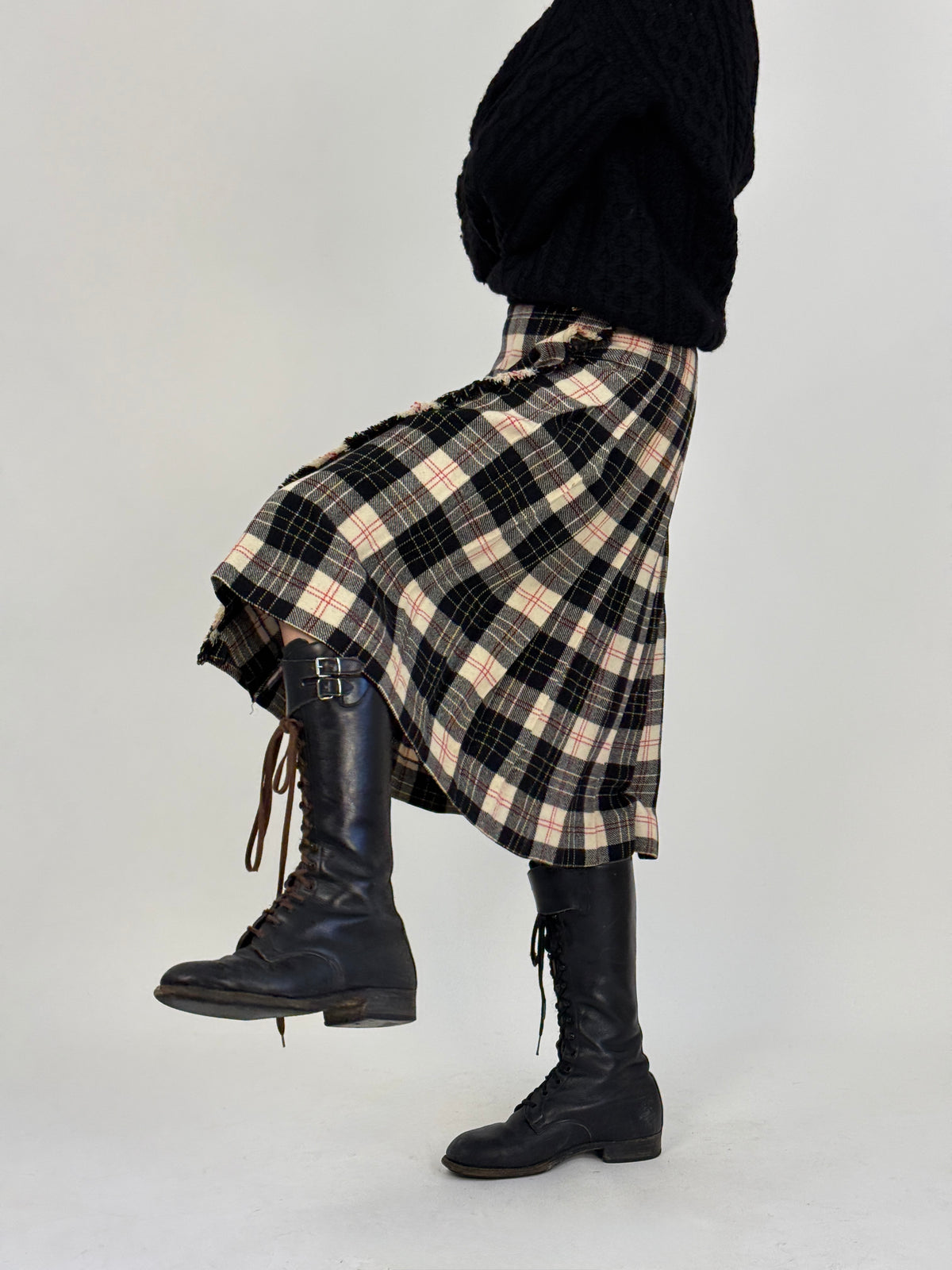Kilt anni '70 in lana a quadri - Taglia 42/M