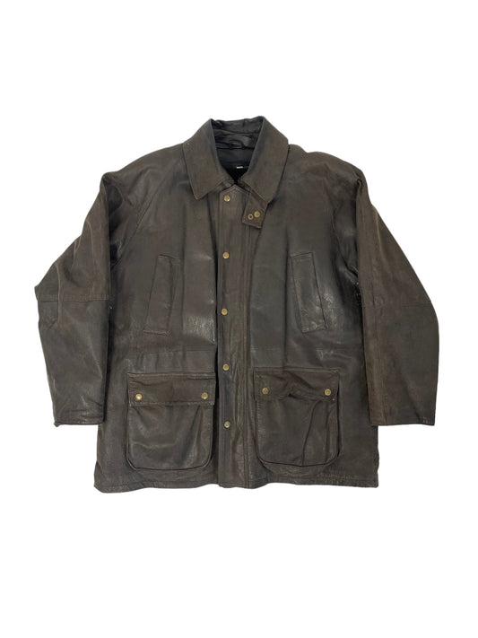 Leather jacket con pelliccia