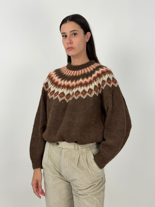 Maglione vintage con motivo jacquard