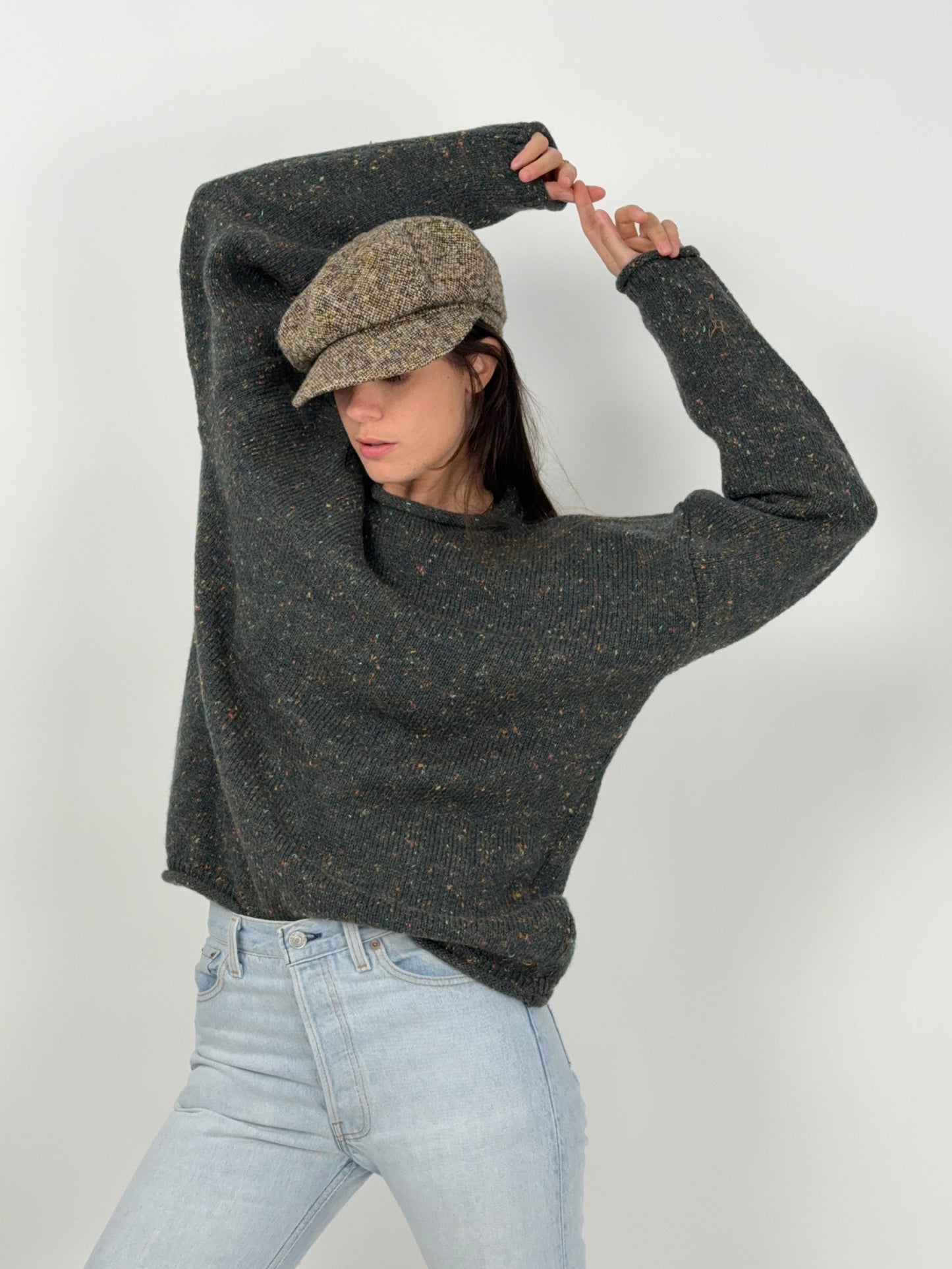 Maglione Carraig Donn Irlandese in Lana Tweed anni ’80
