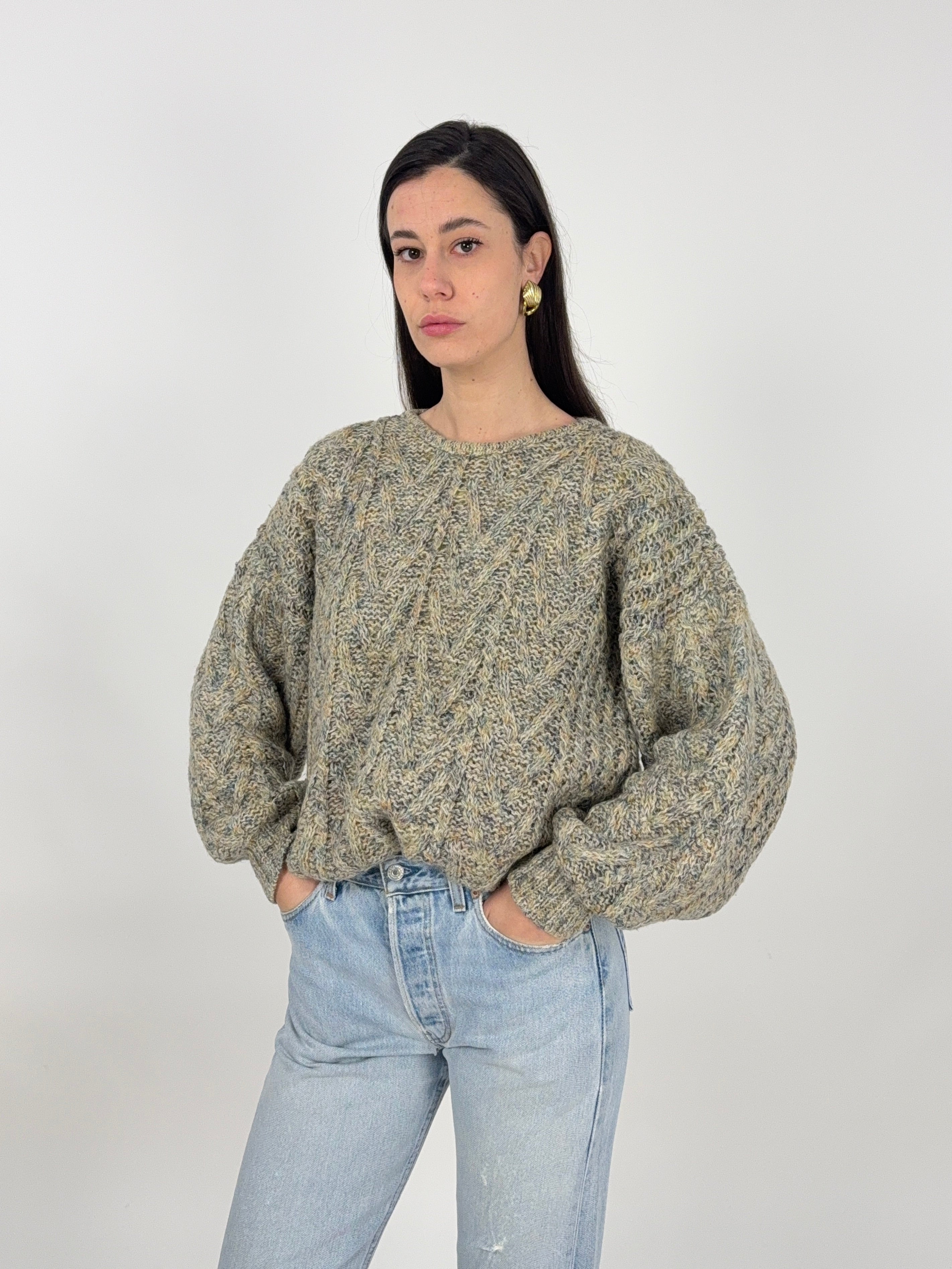 Maglione vintage fatto a mano in lana
