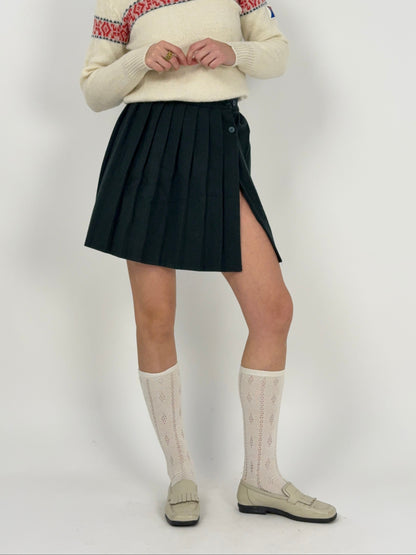 Minigonna plissettata in lana - Made in UK