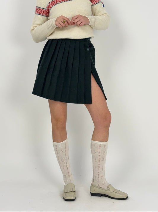 Minigonna plissettata in lana - Made in UK