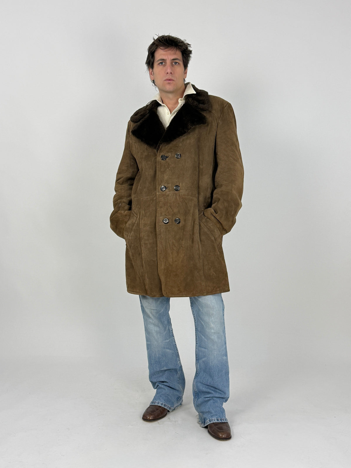 Shearling Lungo Suede Anni '70 - Taglia L