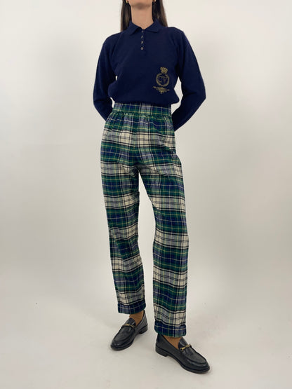 Pantaloni anni '70 in lana tartan