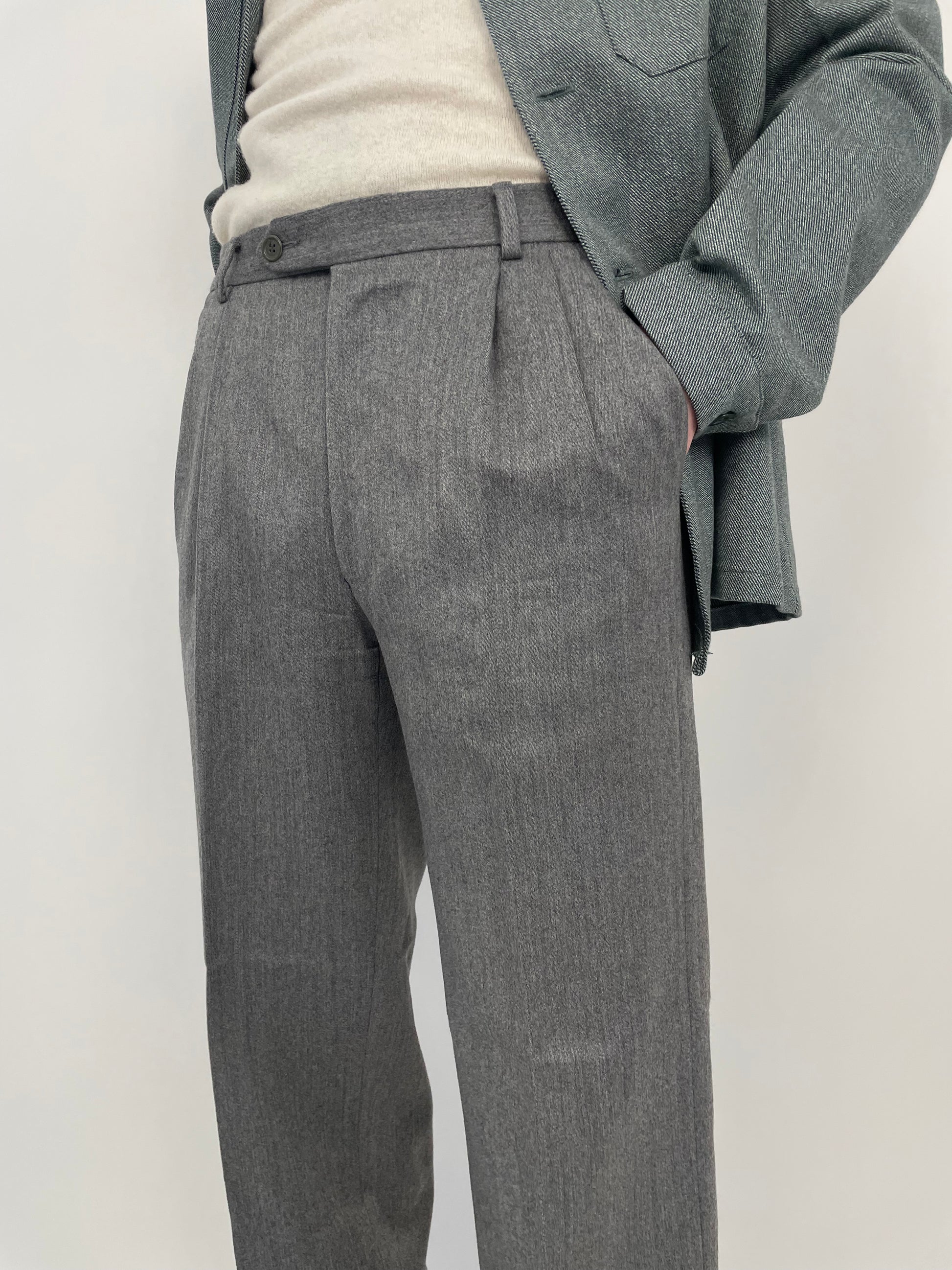 Pantaloni sartoriali vintage in pura lana da uomo Fangovintage