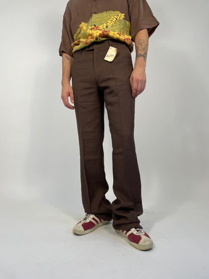 Pantalone anni '70 in misto lino