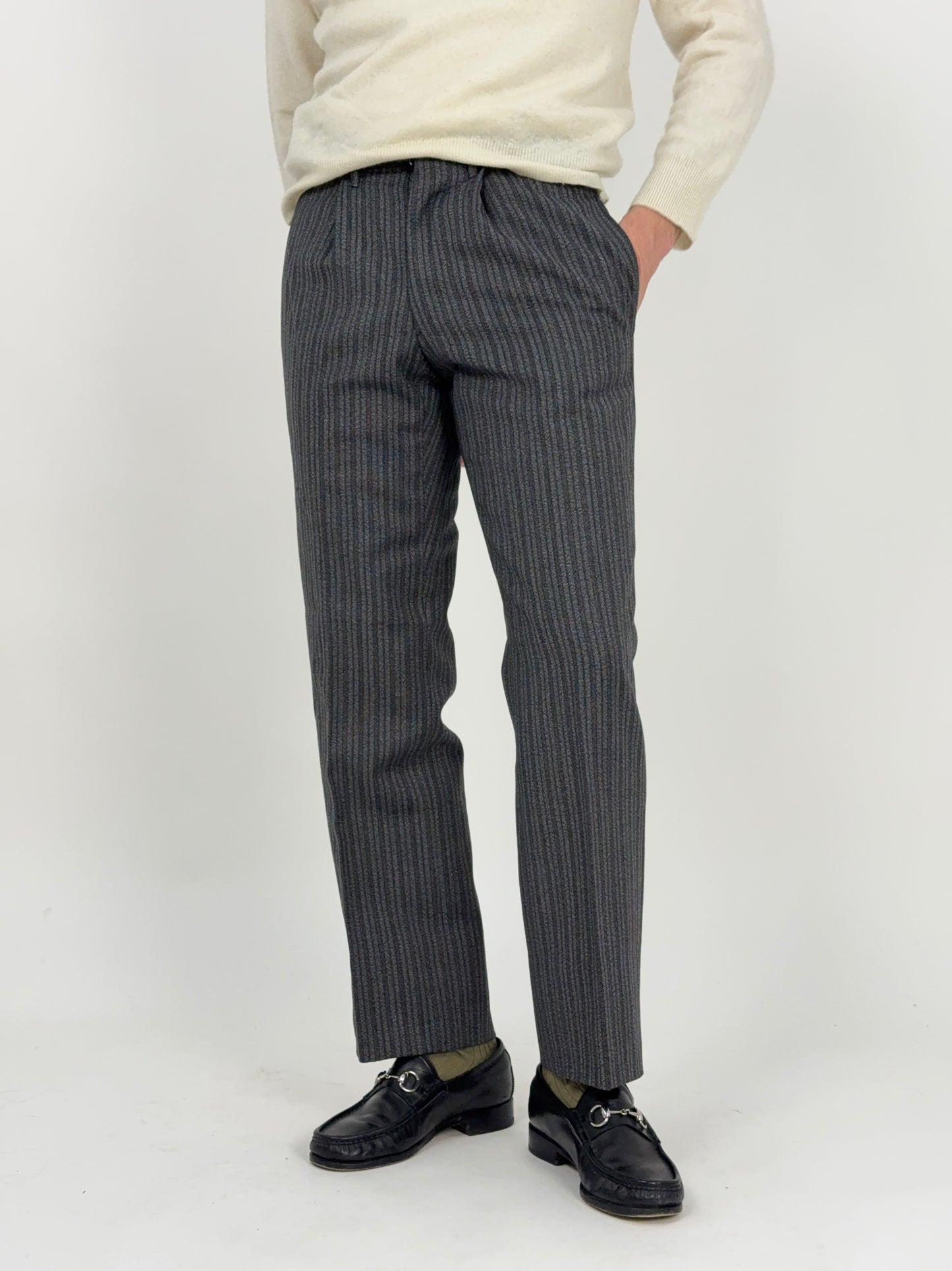 Pantaloni anni '60 in lana a righe