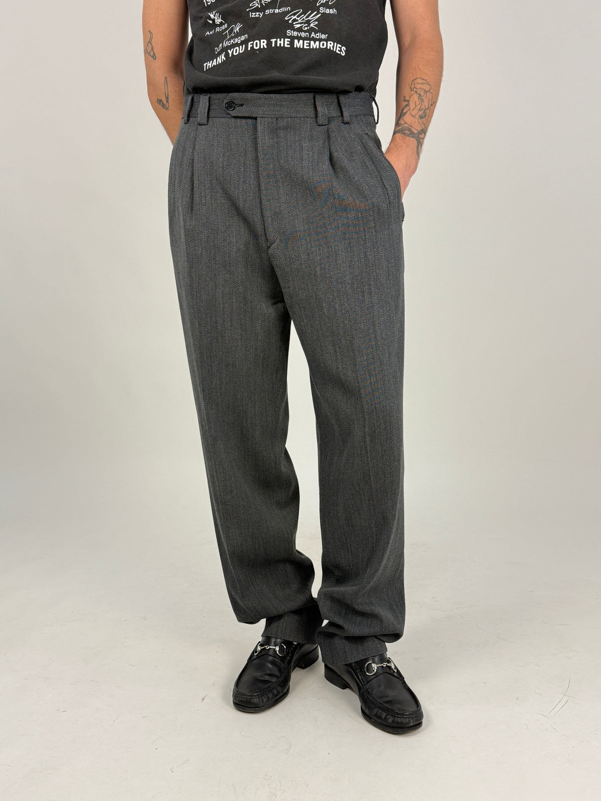Pantaloni Vintage Example by Missoni Pura Lana Grigi - Taglia 48