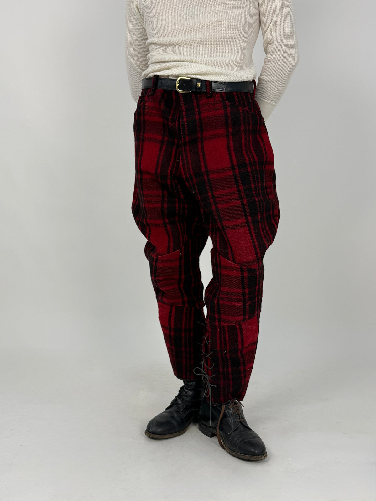 Pantaloni Caccia Soo Woolen Mills Anni '40/'50 Lana Tartan - 52/XL