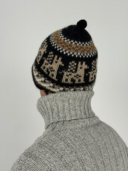 Papalina Vintage in Lana con motivo Alpaca