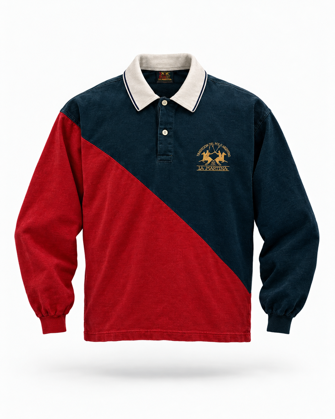 Felpa Polo Vintage La Martina Rugby Color-Block - Taglia XL