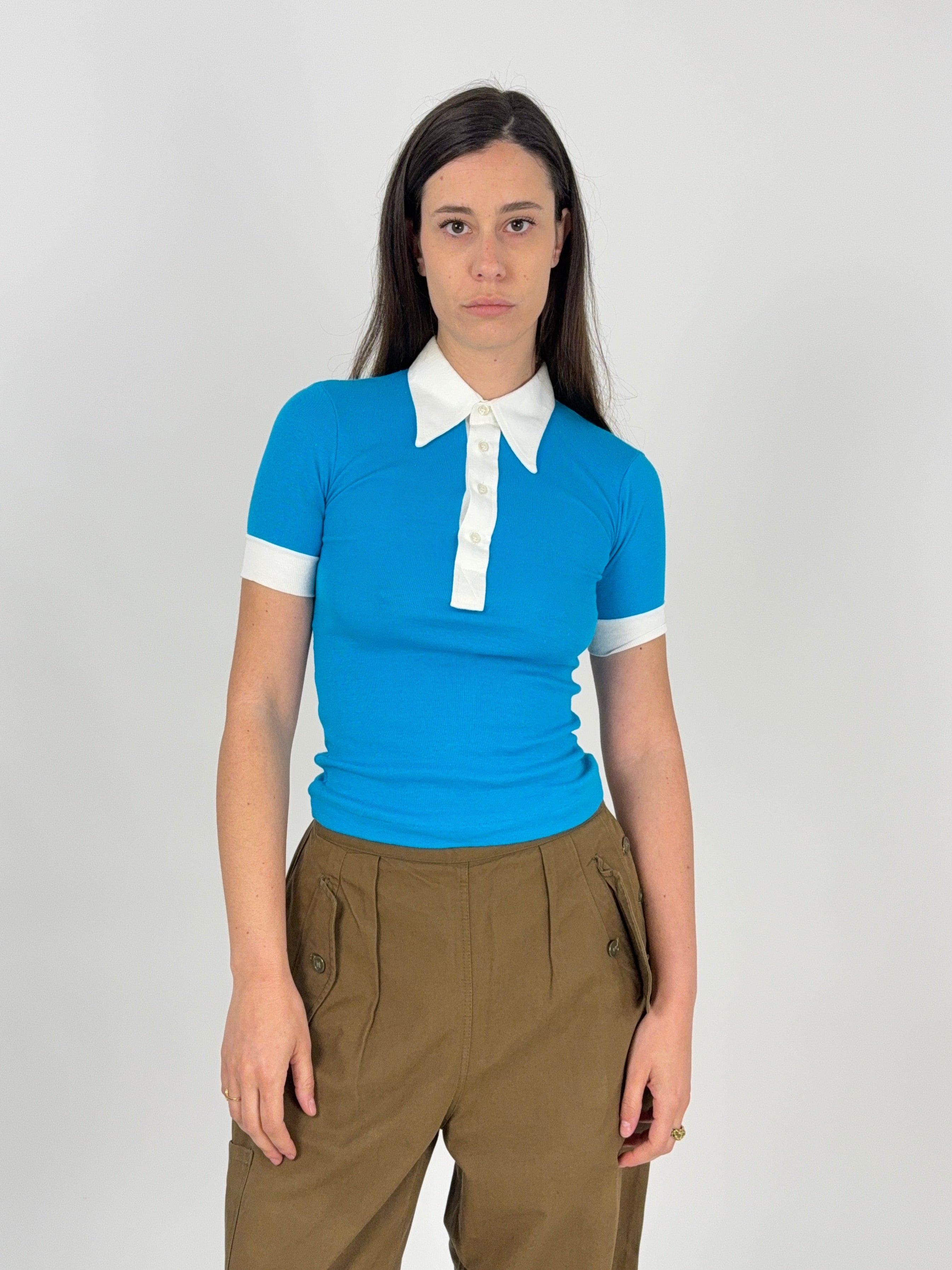 Polo anni '70 - manica corta in jersey di cotone