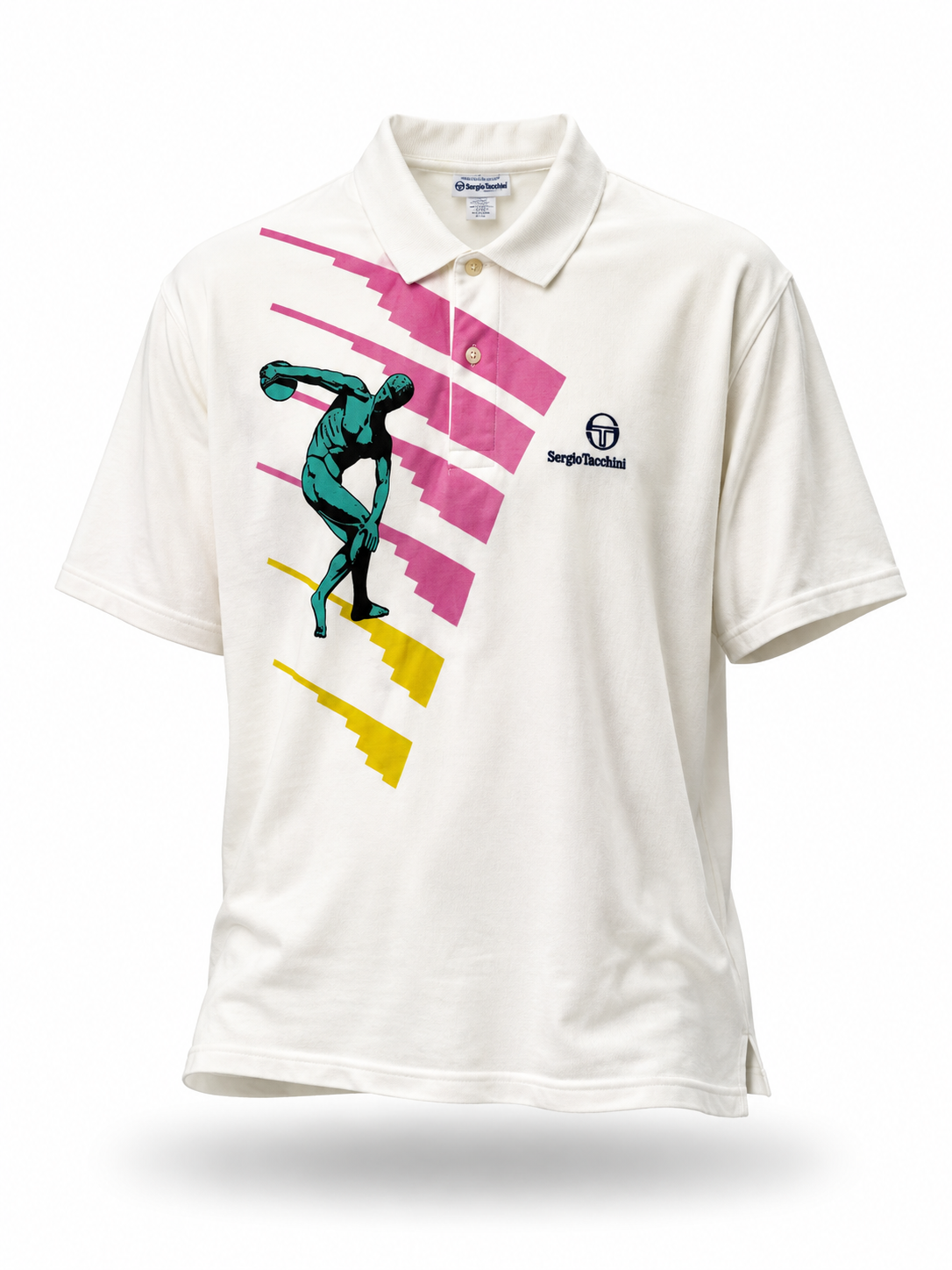 Polo Vintage Sergio Tacchini Graphic Discobolo Anni '80 Taglia M