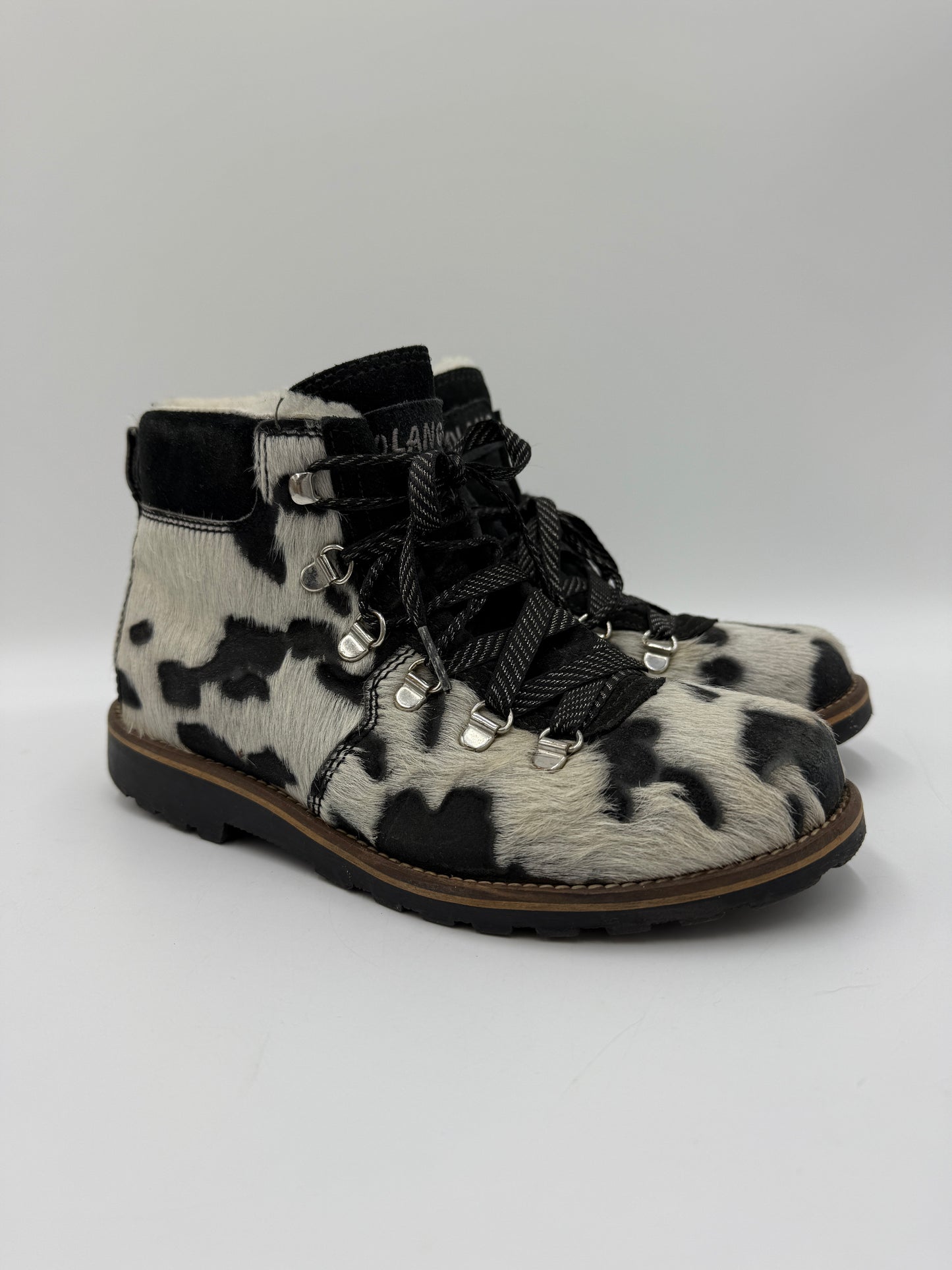 Scarponcinio in cavallino maculato interno in shearling - Numero 37