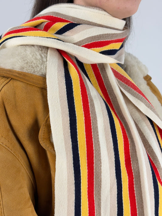 Sciarpa anni '70 in lana a righe