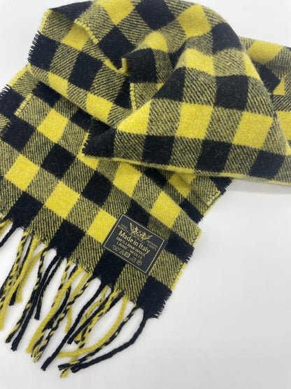 Pure wool checked scarf