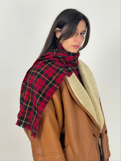Sciarpa vintage in lana tartan