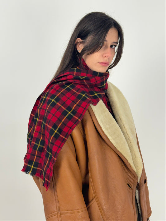Sciarpa vintage in lana tartan
