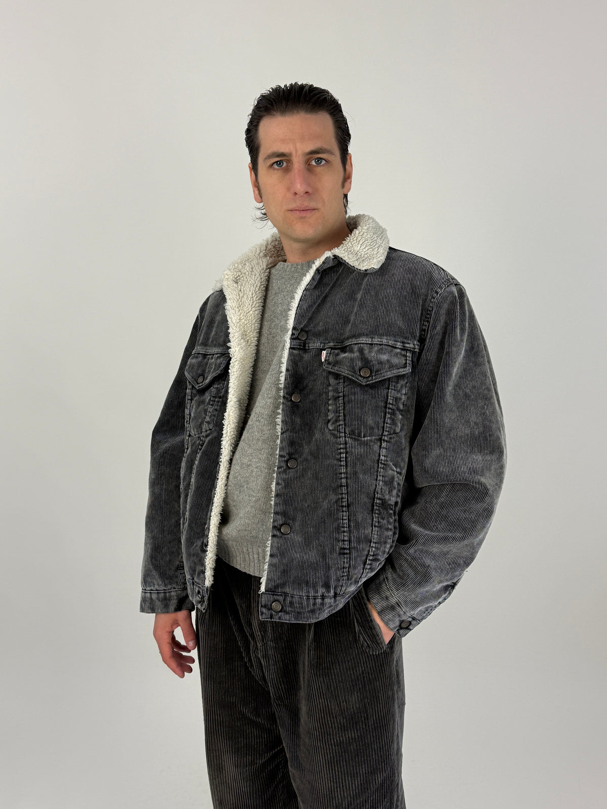 Giubbotto Levi's 70608 Sherpa Millerighe Anni '80 - Taglia L