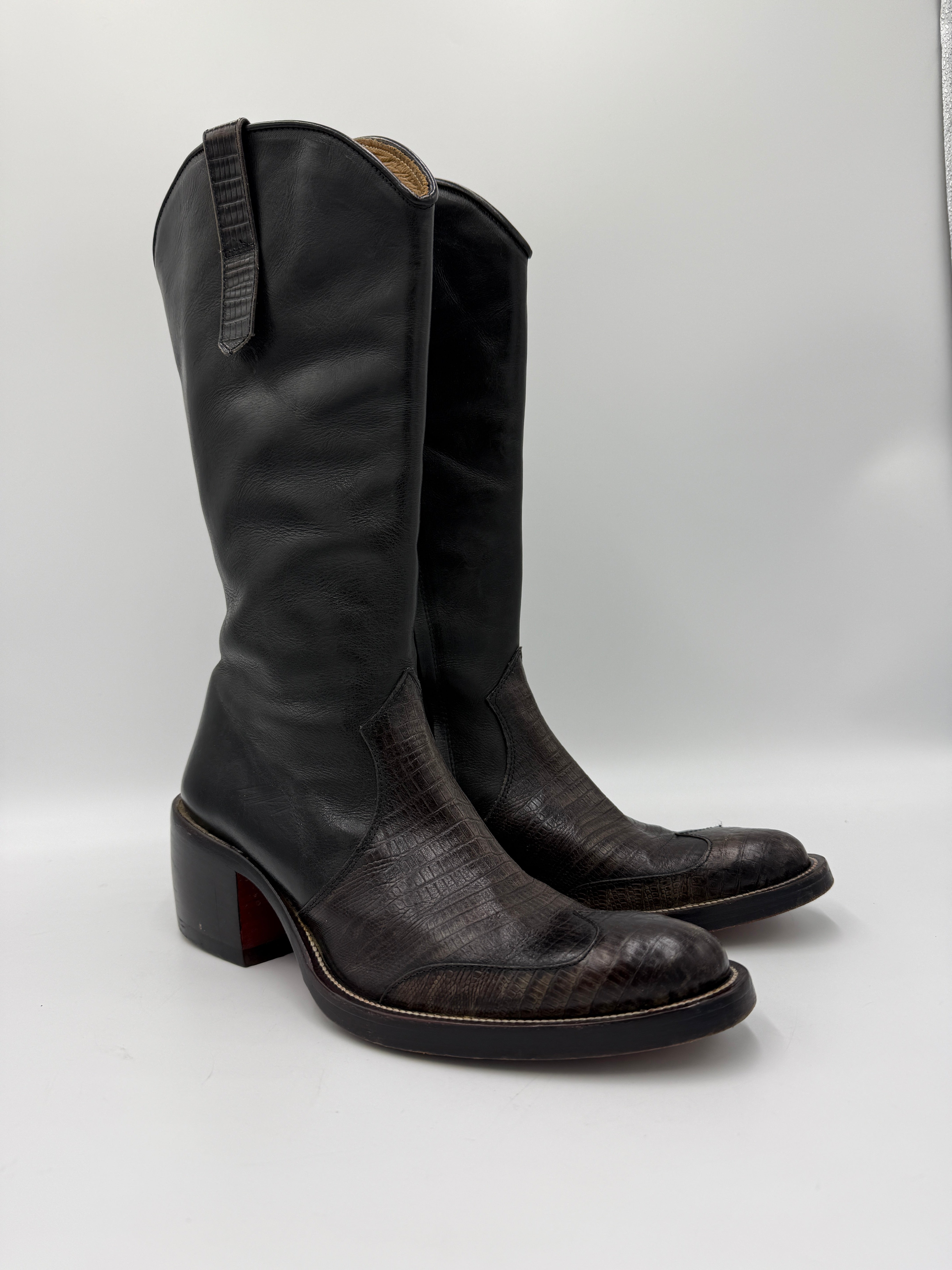 Stivali Buttero Vintage in Pelle Marrone Scuro