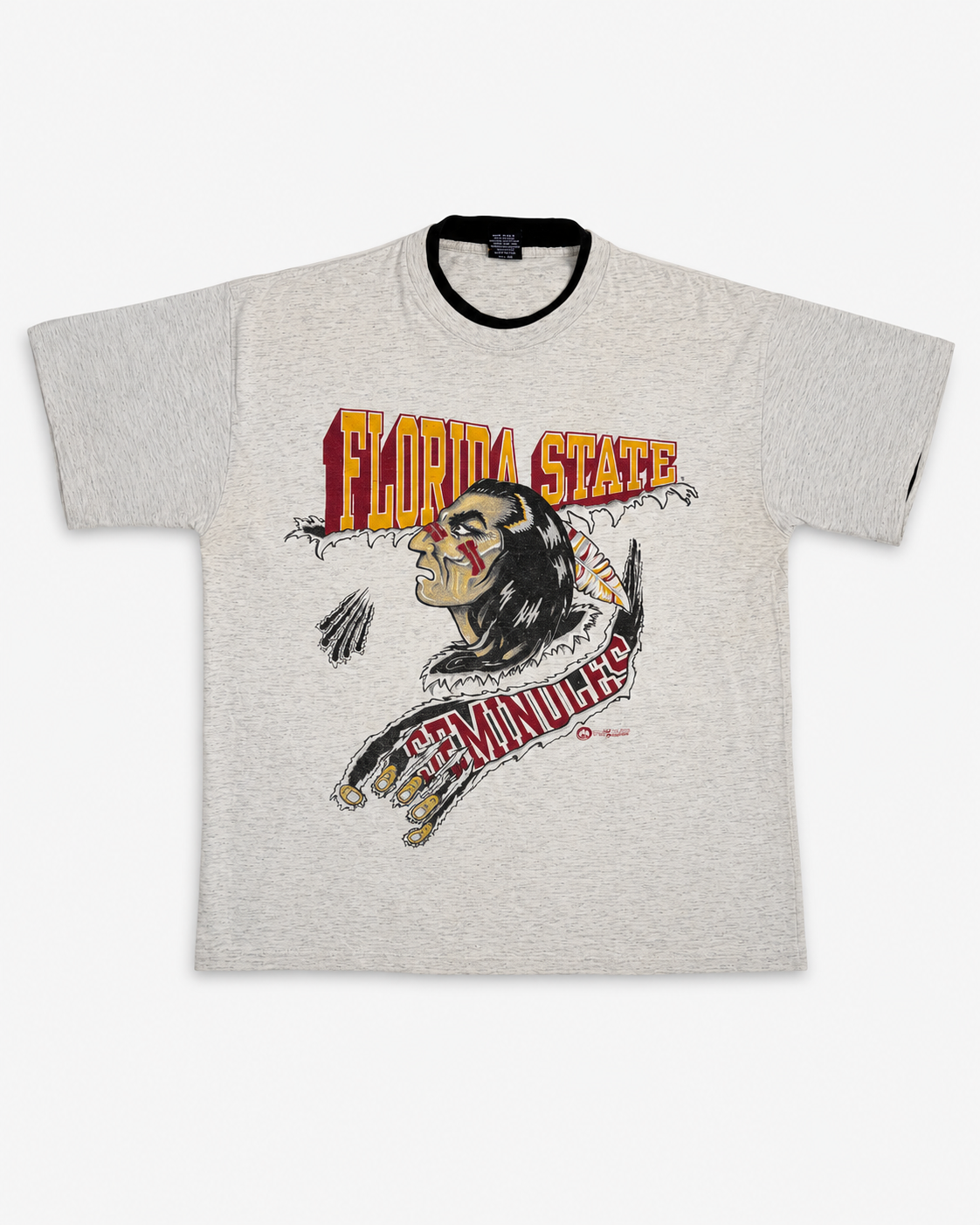 T-shirt vintage Florida State Seminoles ringer - vista flat lay frontale