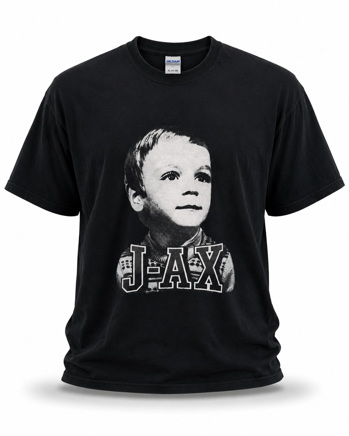 t-shirt J-AX vintage tour 2011 black con stampa white