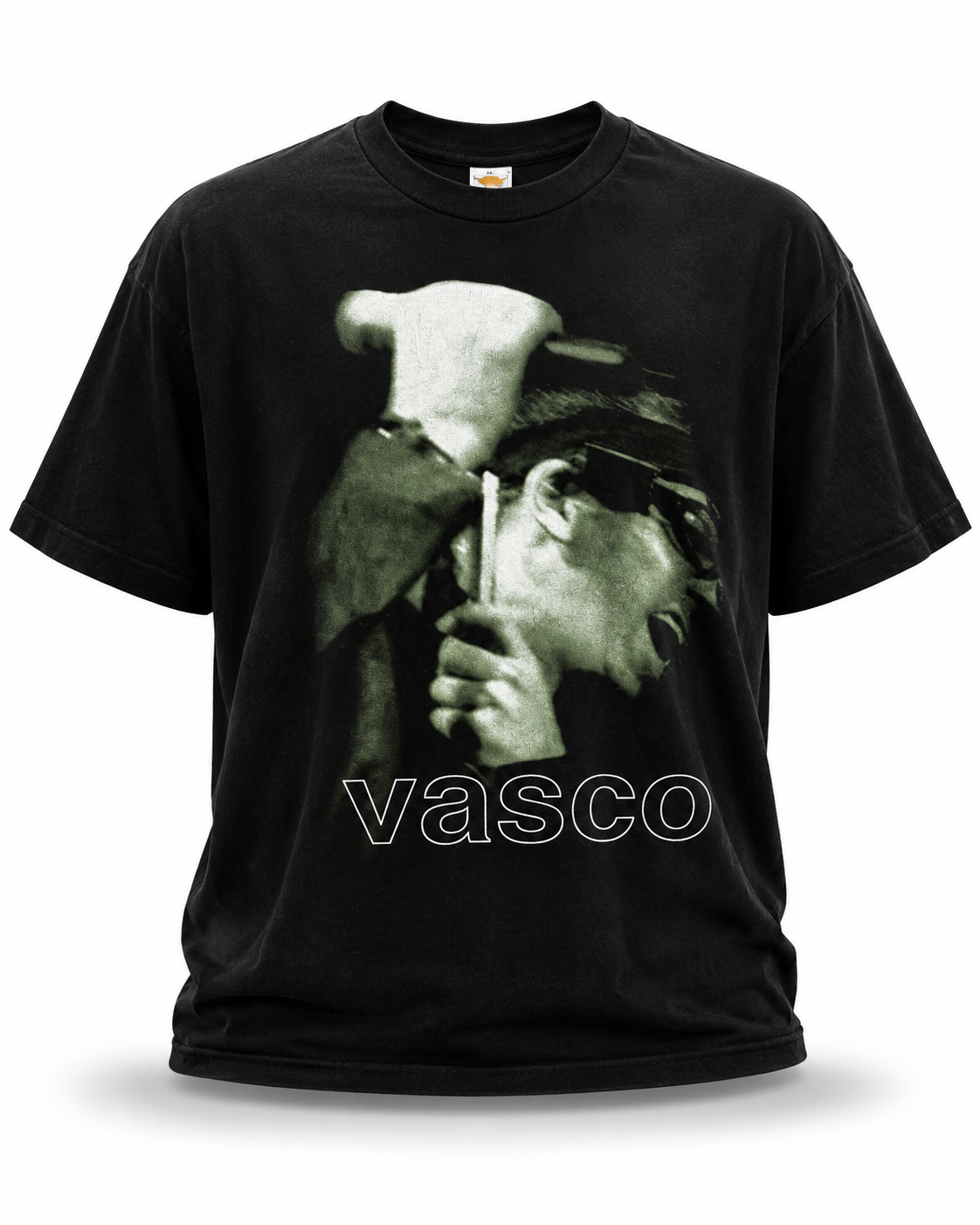 tshirt vasco rossi tour cotone nero con stampa