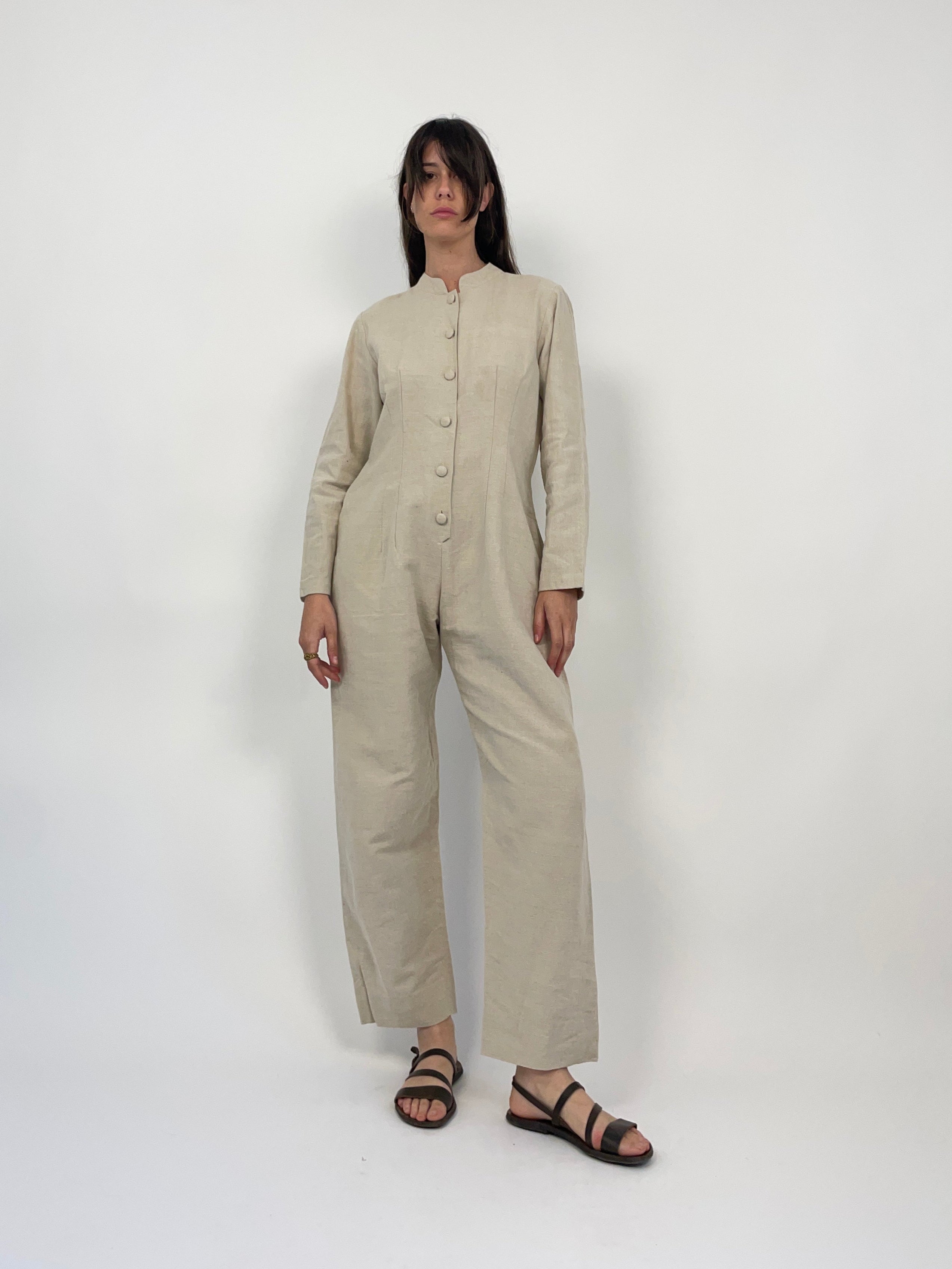 Tuta sartoriale in lino grezzo