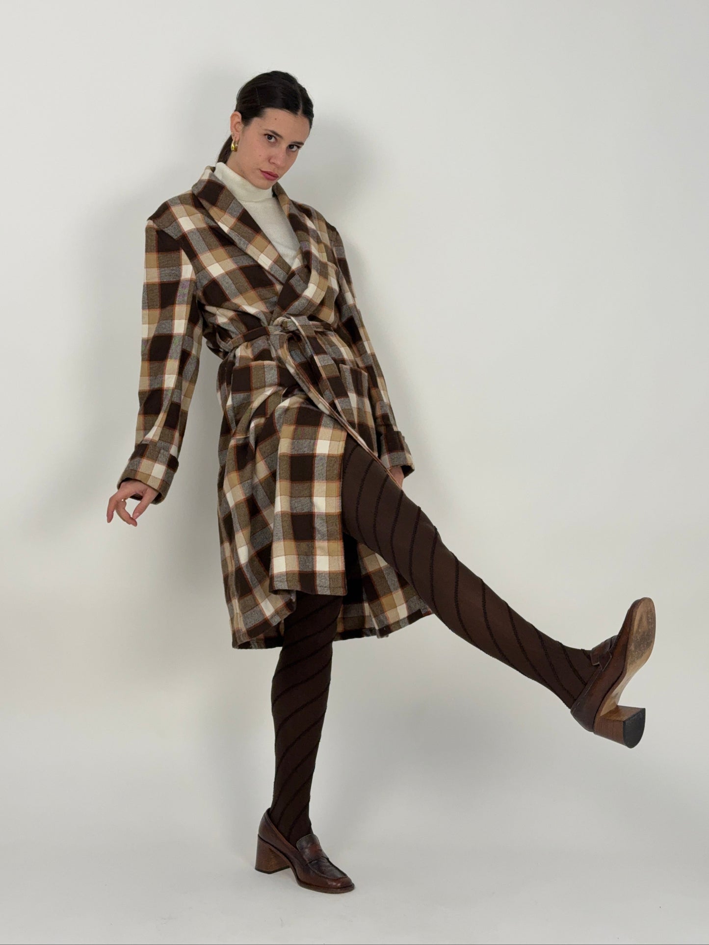 Abito anni '60/'70 in lana a quadri