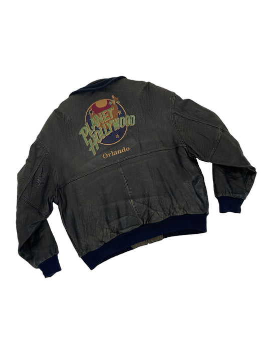 vintage-planet-hollywood-bomber-vera-pelle-anni-90