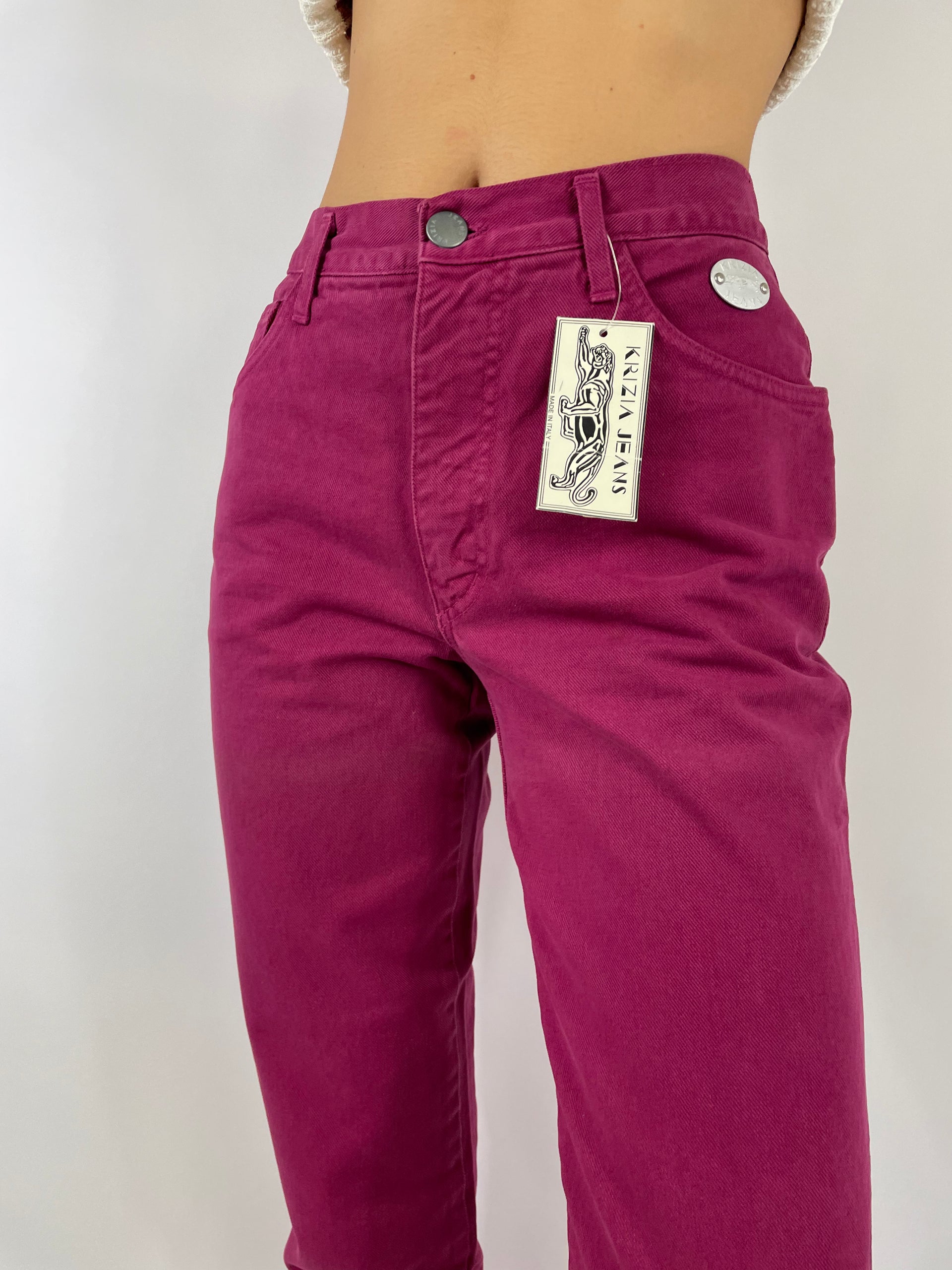 Krizia 80s colored jeans for women Mudvintage Fangovintage