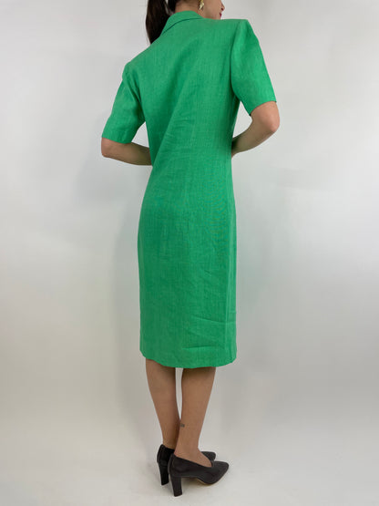 60s linen double-breasted dress