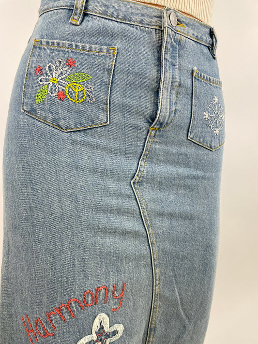 1990s Benetton jeans skirt