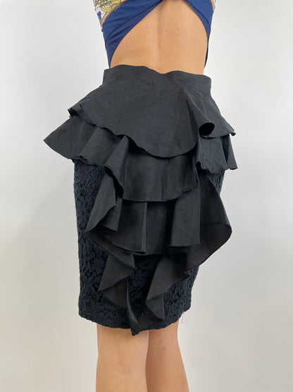 Pencil skirt with ruffles