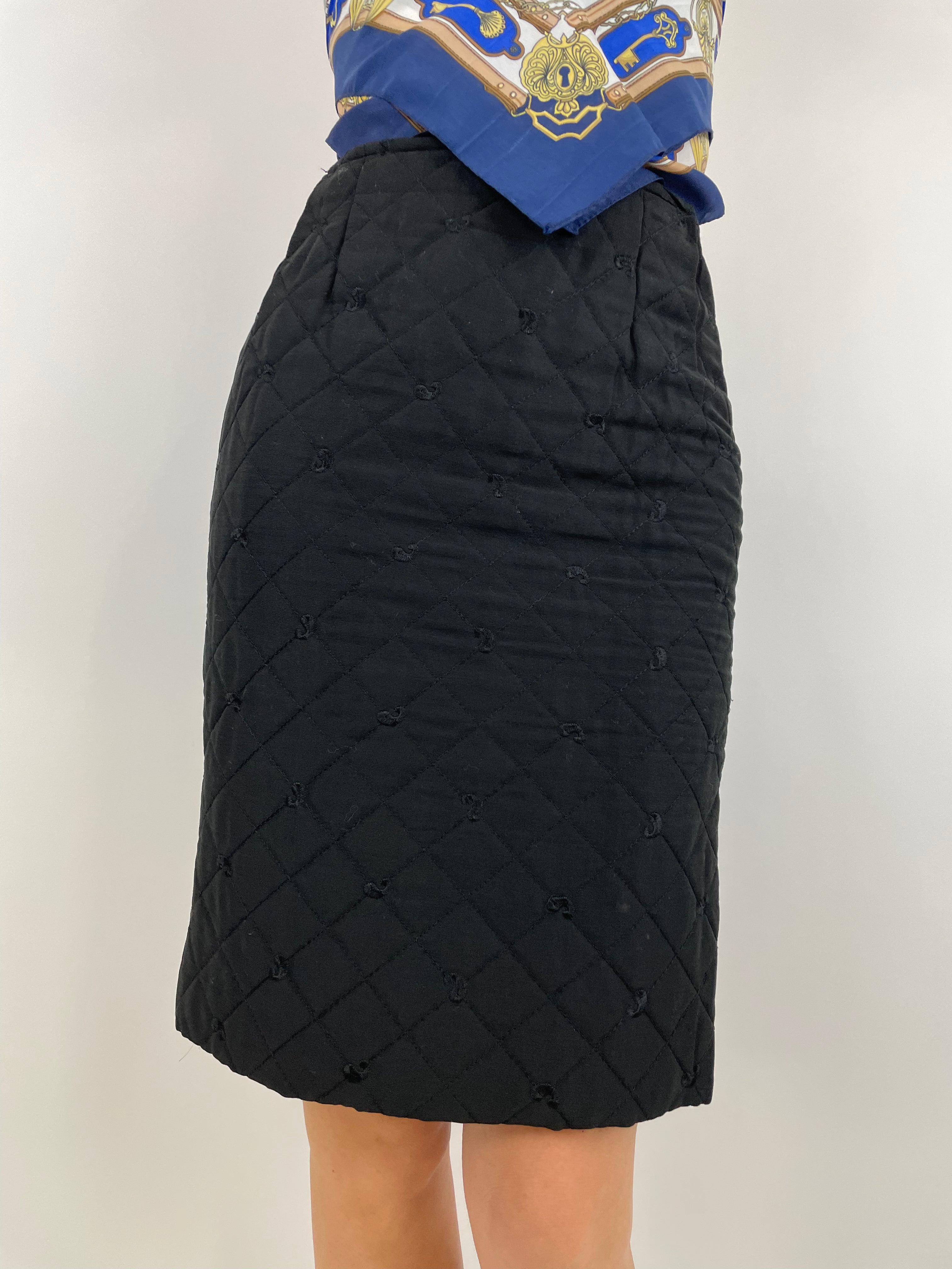 Silk blend quilted skirt