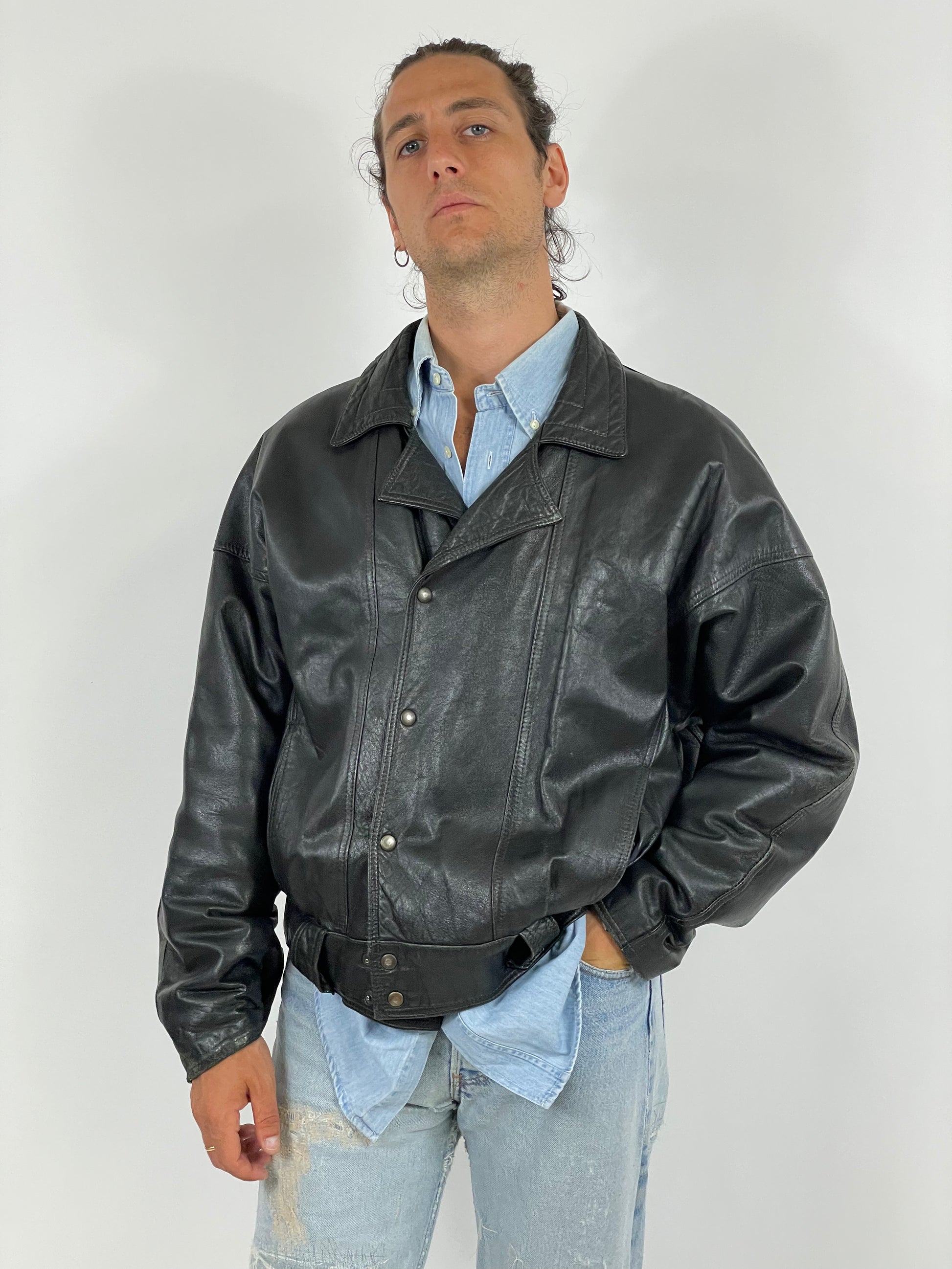 Leather 2025 jacket 1980s